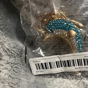 Elegant Gold and Blue Dolphin Key Holder